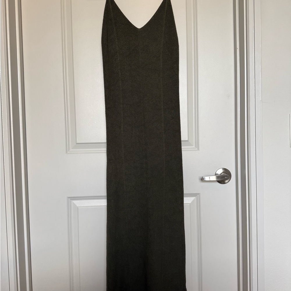 Knit Olive Green Maxi Dress
